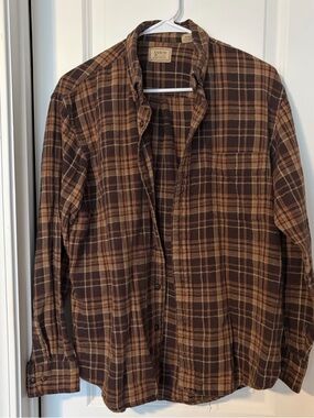 Arrow Brown and Tan Plaid Flannel Shirt